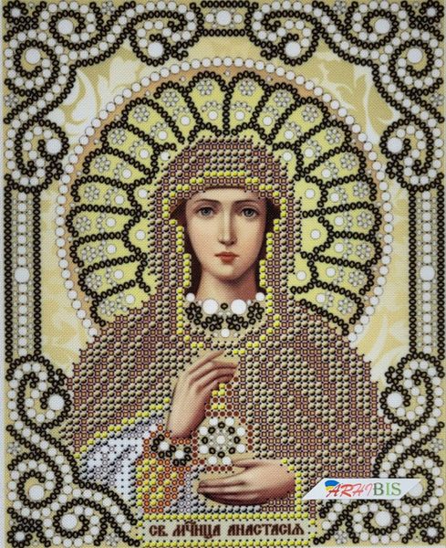 ЖС-5021 Святая Анастасия в жемчуге, набор для вышивки бисером иконы ЖС-5021 фото