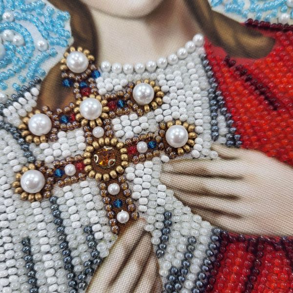 ЖЛ-4727 Свята Віра у перлах та кристалах, схема для вишивання бісером ікони схема-бл-ЖЛ-4727 фото