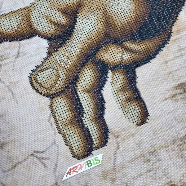 А2-К-1115 Сотворение Адама (Микеланджело), схема для вышивки бисером картины схема-ак-А2-К-1115 фото