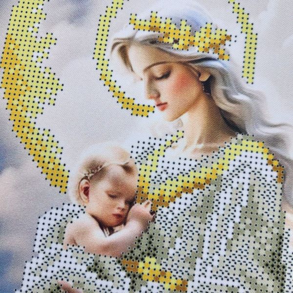 В674 Мадонна с младенцем, набор для вышивки бисером иконы В674 фото