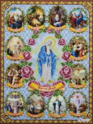 БСР 3350 Жизнь Марии, набор для вышивки бисером иконы БСР 3350 фото