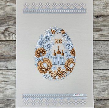 РКВ_103 Easter Towel for a Basket (33*51 cm), bead embroidery kit