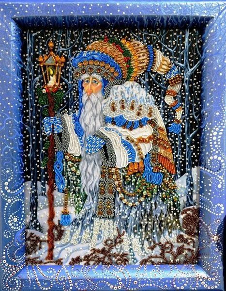 СЛ-3326 Christmas Wizard (27*36 cm), bead embroidery pattern of the picture