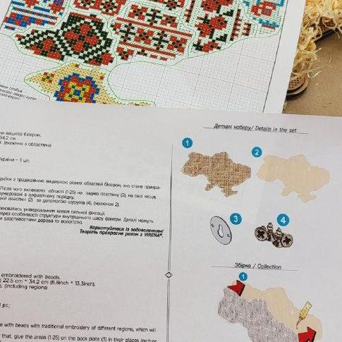 ФІН_204 Карта України набір для вишивки бісером по дереву ФІН_204 фото