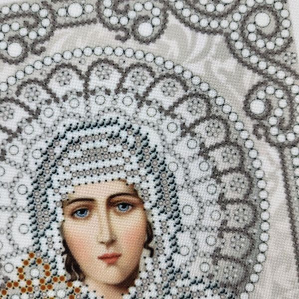 ЖС-5009 Святая Ксения (Оксана) в жемчуге (13*17 см), схема для вышивания бисером иконы ЖС-5009 фото