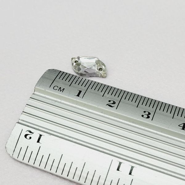 7*12мм Стрази скляні пришивні Діамантовий листок Crystal, 2шт BR.5113-7*12-Crystal-101 фото