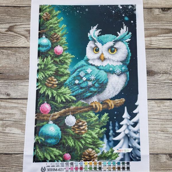 ЗПНМ-021 New Year Owl (25*40 cm), bead embroidery kit for a picture