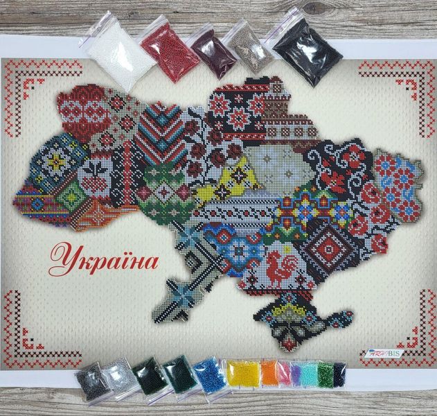 А2Н_054 Вишивана Карта України, набір для вишивки бісером А2Н_054 фото