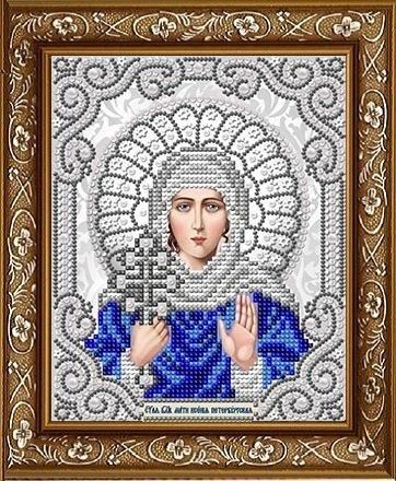 ЖС-5009 Свята Ксенія (Оксана) в перлах, набір для вишивання бісером ікони БС 0021 фото