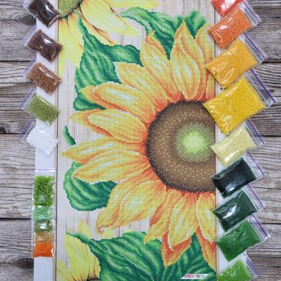 Т-1107 Цветок солнца, набор для вышивки бисером картины с подсолнухом Т-1107 фото