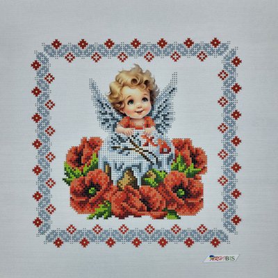 9512 Дитячий пасхальний рушник на кошик, набір для вишивки бісером з янголом 9512 фото