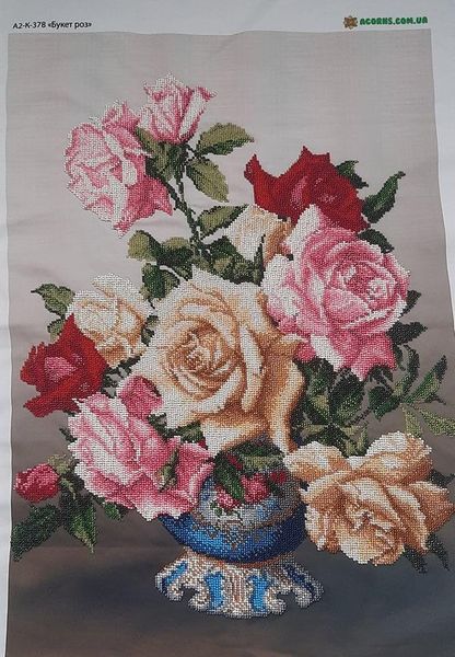 А2-К-378 Букет троянд, набір для вишивання бісером картини А2-К-378 фото