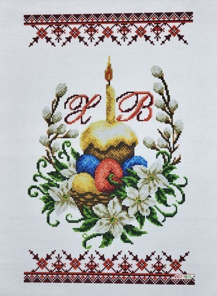 9050 Easter towel (53*37 cm), bead embroidery kit