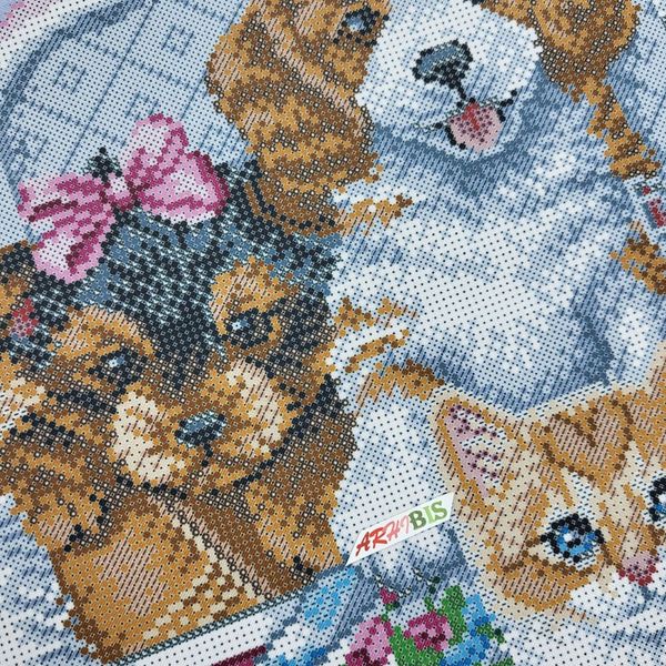А2-К-1171 Пикник с друзьями, набор для вышивки бисером картины с котами и собаками А2-К-1171 фото