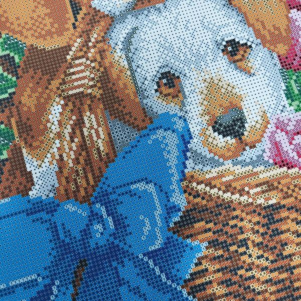 А2-К-1145 Весенние щенки, схема для вышивки бисером картины схема-ак-А2-К-1145 фото
