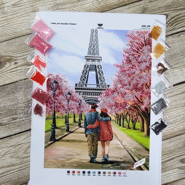 А3Н_135 Париж, набор для вышивки бисером картины с влюбленной парой А3Н_135 фото
