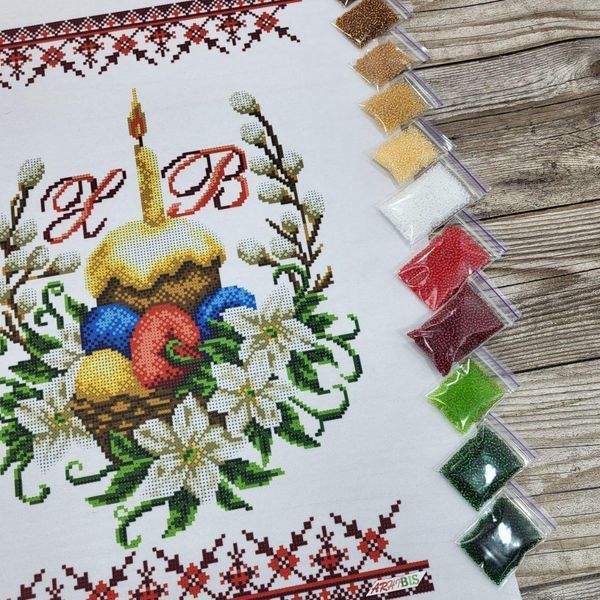 9050 Easter towel (53*37 cm), bead embroidery kit