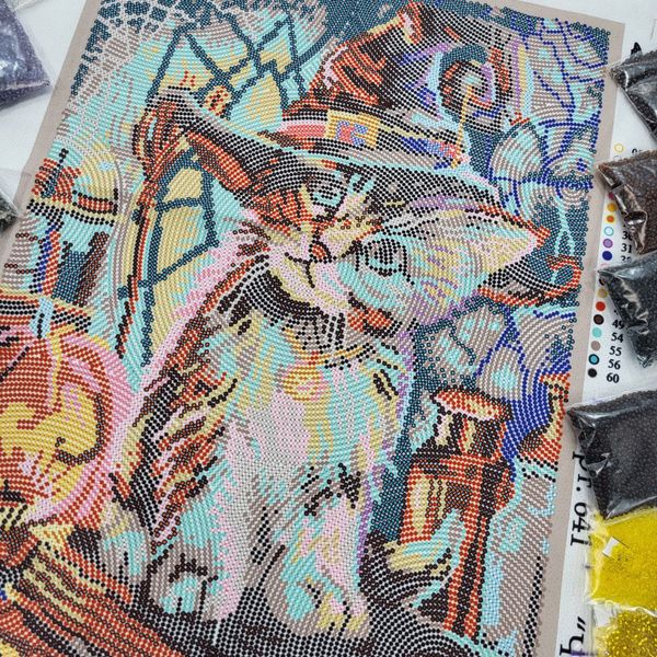 BT641 Чародей, набор для вышивки бисером картины с котом BT641 фото