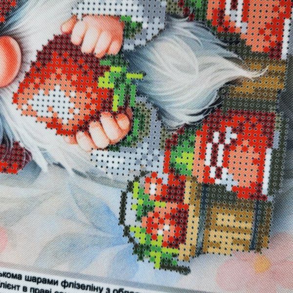 В263 Gnome with Strawberries (20*25 cm), bead embroidery kit of the picture