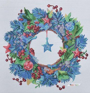 ТА-478 Wreath with Birds (30*30 cm), bead embroidery kit of the picture