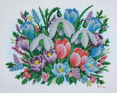 А3Н_550 Тюльпаны и первоцветы, набор для вышивки бисером картины А3Н_550 фото
