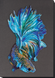 AB-746 Синее золото, набор для вышивки бисером рыбки на натуральном художественном холсте AB-746 фото 1