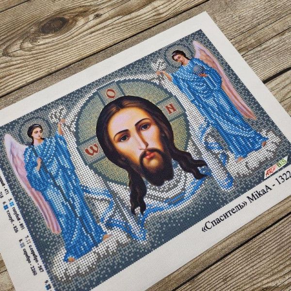 1322 б-96571 Ікона Спаситель (срібний фон), набір для вишивання бісером ікони 1322 б-96571 фото