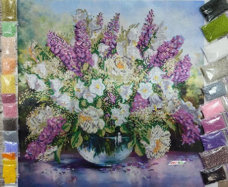 НИК-1360 Польовий букет (40*40 см), набір для вишивання бісером картини НИК-1360 фото