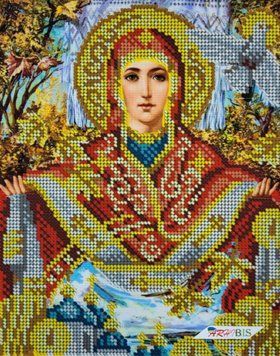 А4Р_578 The Holy Protection (23*19 cm), bead embroidery pattern of the icon (after O. Okhapkin)