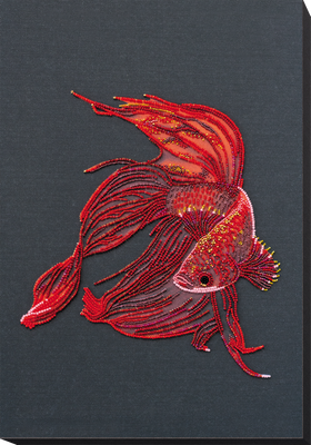 AB-754 Красное золото, набор для вышивки бисером рыбки на натуральном художественном холсте AB-754 фото