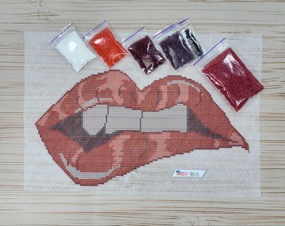 Ф-025 Губы, набор для вышивки бисером на водоростворимом флизелине Ф-025 фото