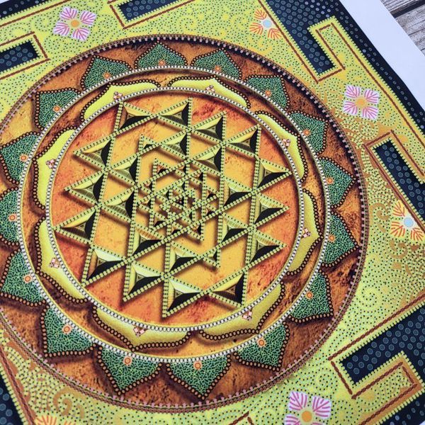 СЛ-3431 Golden Yantra of Prosperity (30*30 cm), bead embroidery pattern of the picture