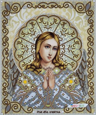 ЖС-4007 Святой Ангел Хранитель в жемчуге, набор для вышивки бисером иконы ЖС-4007 фото