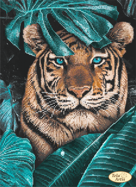 ТА-491 Тигр в джунглях, набір для вишивання бісером картини ТА-491 фото