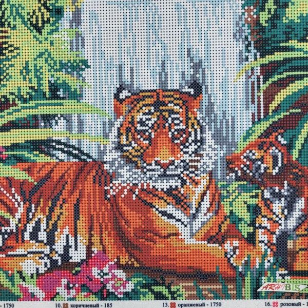 1503 Семья тигров, набор для вышивки бисером картины 1503 фото
