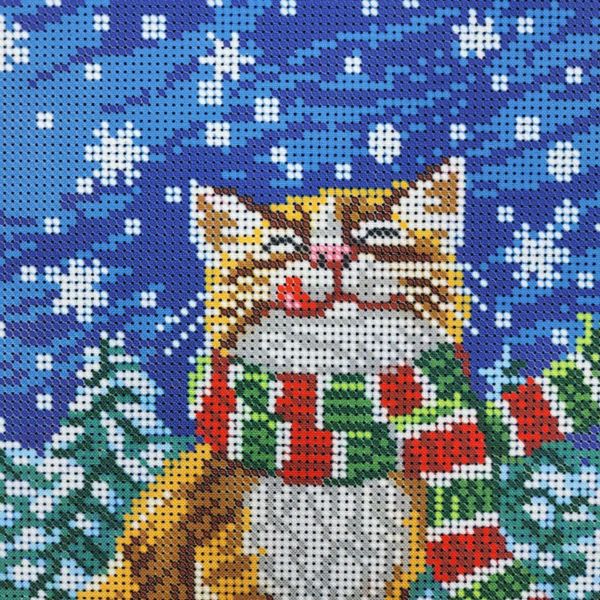 2249 Зимний кот, набор для вышивки бисером картины 2249 фото