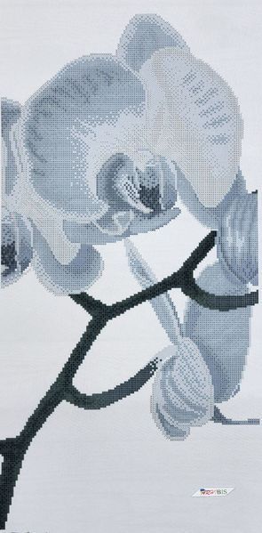 ТК103 Monochrome Grey Orchid (triptych) (86*58 cm), bead embroidery pattern of the modular picture