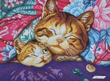 3288 Sly Purrer (26,7*41 cm), bead embroidery kit of the picture
