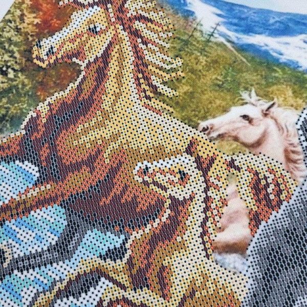 3563 Горные скакуны, набор для вышивки бисером картины с конями 3563 фото