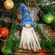 FLK-495 Gnome, bead embroidery kit on wood of a Christmas tree ornament