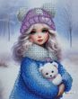 В253 Зимняя прогулка, набор для вышивки бисером картины с девочкой