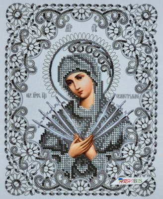 А4Р_626 Семистрельная Икона Божией Матери в хрустале, набор для вышивки бисером иконы А4Р_626 фото