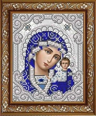 ЖС-5001 Богородиця срібло, набір для вишивання бісером ікони АБВ 00016214 фото