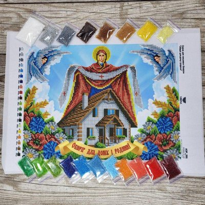 А3Р_261 Оберег для дома и семьи Покрова Пресвятой Богородицы, набор для вышивки бисером иконы А3Р_261 фото