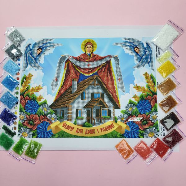 А3Р_261 Оберіг для дому і родини, Покрова Пресвятої Богородиці, набір для вишивання бісером ікони А3Р_261 фото