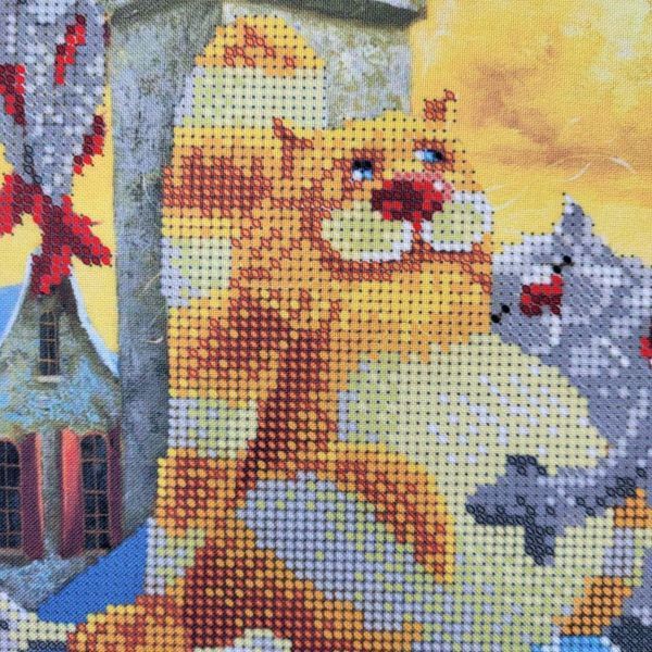 291 Рай існує (19,4*26,7 см), набір для вишивання бісером картини з котами 291 фото
