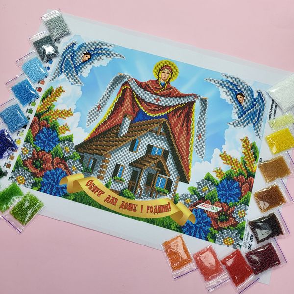 А3Р_261 Оберег для дома и семьи Покрова Пресвятой Богородицы, набор для вышивки бисером иконы А3Р_261 фото