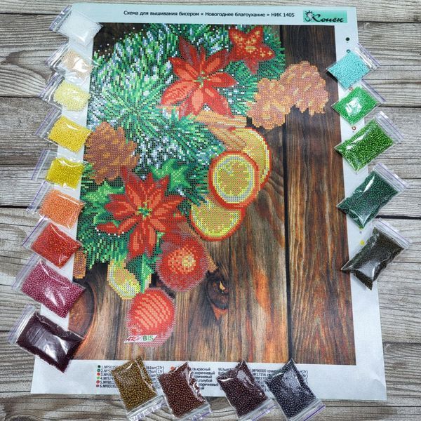 НИК-1405 New Year Aromas (29*39 cm), bead embroidery kit of the picture