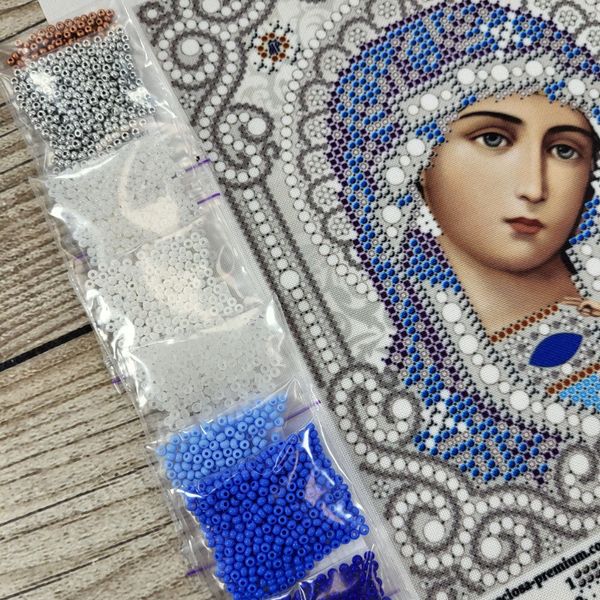 ЖС-5001 Богородиця Казанська срібло, набір для вишивання бісером ікони ЖС-5001 фото