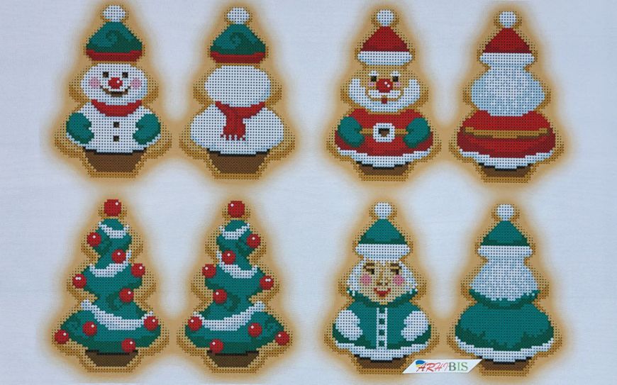 А3-К-422 Рождественское печенье схема для вышивки бисером новогодних игрушек схема-ак-А3-К-422 фото